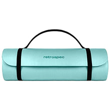 Load image into Gallery viewer, Retrospec Solana Yoga Mat 1" Thick w/Nylon Strap for Men &amp; Women - Non Slip Exercise Mat for Home Yoga, Pilates, Stretching, Floor &amp; Fitness Workouts - Blue Ridge
