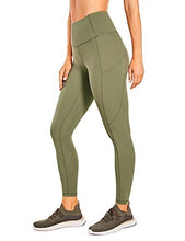 Load image into Gallery viewer, CRZ YOGA Women's Naked Feeling Workout Leggings 25 Inches - High Waisted Yoga Pants with Side Pockets Moss Green
