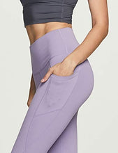 Load image into Gallery viewer, TSLA High Waist Yoga Pants with Pockets, Tummy Control Yoga Leggings, Non See-Through Workout Running Tights, Capris Pocket Peachy Lavender

