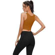 Load image into Gallery viewer, High Neck Sports Bra for Women Longline Full Coverage Sports Bras Medium Impact Padded Workout Crop Tops for Yoga Gym
