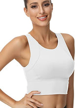 Load image into Gallery viewer, High Neck Sports Bra for Women Longline Full Coverage Sports Bras Medium Impact Padded Workout Crop Tops for Yoga Gym
