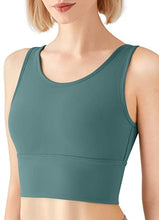 Load image into Gallery viewer, High Neck Sports Bra for Women Longline Low Back Sports Bras Medium Impact Padded Workout Crop Tops for Yoga Gym
