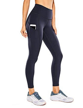 Load image into Gallery viewer, CRZ YOGA Women's Naked Feeling Workout Leggings 25 Inches - High Waisted Yoga Pants with Side Pockets Navy
