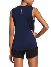 Load image into Gallery viewer, BALEAF Women's Sleeveless Athletic Shirts Workout Running Tank Tops Active Gym Tops Navy Size

