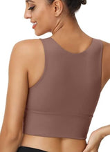 Load image into Gallery viewer, High Neck Sports Bra for Women Longline Full Coverage Sports Bras Medium Impact Padded Workout Crop Tops for Yoga Gym
