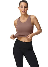 Load image into Gallery viewer, High Neck Sports Bra for Women Longline Full Coverage Sports Bras Medium Impact Padded Workout Crop Tops for Yoga Gym
