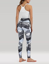 Load image into Gallery viewer, ODODOS Women's High Waisted Pattern Leggings with Pockets, Tummy Control Non See Through Athletic Workout Running Yoga Legging Pants, SketchedChevronSkyBlue, Large
