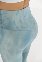 Load image into Gallery viewer, ODODOS Women's Cross Waist Yoga Leggings with Hidden Pocket, Compression Athletic Workout Running Leggings-Inseam 28", Tie Dye Blue, X-Large
