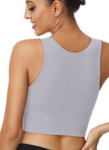 Load image into Gallery viewer, High Neck Sports Bra for Women Longline Full Coverage Sports Bras Medium Impact Padded Workout Crop Tops for Yoga Gym
