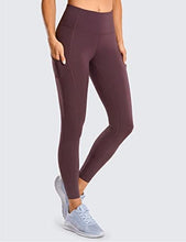 Load image into Gallery viewer, CRZ YOGA Women's Naked Feeling Workout Leggings 25 Inches - High Waisted Yoga Pants with Side Pockets Arctic Plum
