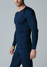 Load image into Gallery viewer, ATHLIO Men's UPF 50+ Long Sleeve Compression Shirts, Water Sports Rash Guard Base Layer, Athletic Workout Shirt, 3pack Black/Charcoal/Navy
