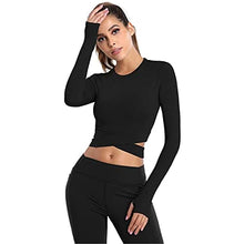 Load image into Gallery viewer, Women Workout Crop Tops Tummy Cross Sport Shirt Athletic Yoga Gym Activewear Tops
