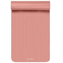 Load image into Gallery viewer, Retrospec Solana Yoga Mat 1" Thick w/Nylon Strap for Men &amp; Women - Non Slip Exercise Mat for Home Yoga, Pilates, Stretching, Floor &amp; Fitness Workouts - Rose
