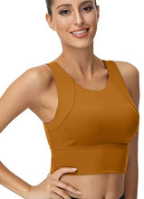 Load image into Gallery viewer, High Neck Sports Bra for Women Longline Full Coverage Sports Bras Medium Impact Padded Workout Crop Tops for Yoga Gym
