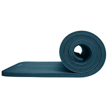 Load image into Gallery viewer, Retrospec Solana Yoga Mat 1" Thick w/Nylon Strap for Men &amp; Women - Non Slip Exercise Mat for Home Yoga, Pilates, Stretching, Floor &amp; Fitness Workouts - Ocean Blue

