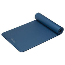 Load image into Gallery viewer, Gaiam Essentials Thick Yoga Mat Fitness &amp; Exercise Mat with Easy-Cinch Carrier Strap, Navy, 72"L X 24"W X 2/5 Inch Thick
