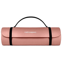 Load image into Gallery viewer, Retrospec Solana Yoga Mat 1" Thick w/Nylon Strap for Men &amp; Women - Non Slip Exercise Mat for Home Yoga, Pilates, Stretching, Floor &amp; Fitness Workouts - Rose
