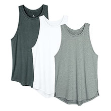 Load image into Gallery viewer, icyzone Women's Racerback Workout Tank Tops - Athletic Yoga Tops, Running Exercise Gym Shirts (Pack of 3) (Medium, Black/Gray/White)
