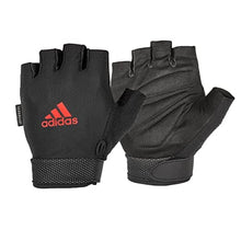 Load image into Gallery viewer, adidas Essential Adjustable Fingerless Gloves for Men and Women - Padded Weight Lifting Gloves - Adjustable Wrist Straps for Tailored, Secure Fit - Red, Large
