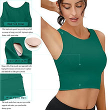 Load image into Gallery viewer, High Neck Sports Bra for Women Longline Full Coverage Sports Bras Medium Impact Padded Workout Crop Tops for Yoga Gym
