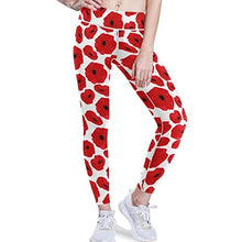 Load image into Gallery viewer, visesunny High Waist Yoga Pants with Pockets Poppy Seamless Pattern Buttery Soft Tummy Control Running Workout Pants 4 Way Stretch Pocket Leggings
