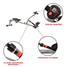 Load image into Gallery viewer, Sunny Health &amp; Fitness SF-RW1205 Rowing Machine Rower with 12 Level Adjustable Resistance, Digital Monitor and 220 LB Max Weight
