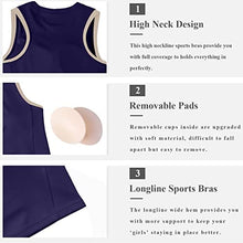 Load image into Gallery viewer, High Neck Sports Bra for Women Longline Full Coverage Sports Bras for Yoga Gym Medium Impact Padded Workout Crop Tops
