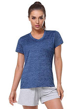 Load image into Gallery viewer, Cosy Pyro Women's Short Sleeve V-Neck Athletic T-Shirt Exercise Yoga Tees Dry Fit Gym Shirts Moisture Wicking Workout Tops Pack of 5 Black1/Black/Gray/Navy/Wine XL
