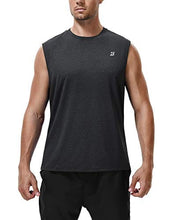 Load image into Gallery viewer, Roadbox Workout Sleeveless Shirts for Men Athletic Gym Basketball Quick Dry Muscle Tank Tops(Black+Grey+Black Heather, S)
