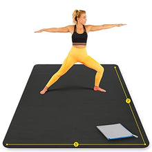 Load image into Gallery viewer, Large Yoga Mat 7'x5'x8mm Extra Thick, Durable, Eco-Friendly, Non-Slip &amp; Odorless Barefoot Exercise and Premium Fitness Home Gym Flooring Mat by ActiveGear - Black
