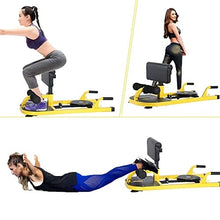 Load image into Gallery viewer, SHINYEVER 5 in 1 Deep Sissy Squat Multifunction Fitness Trainer Deep Squat Machine for Home Gym Workout Station Leg Exercise Machine Yellow
