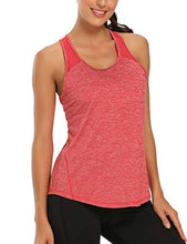Load image into Gallery viewer, Aeuui Workout Tops for Women Mesh Racerback Tank Yoga Shirts Gym Clothes Red
