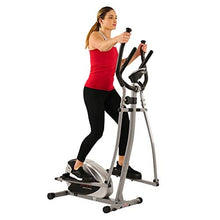 Load image into Gallery viewer, Sunny Health &amp; Fitness SF-E905 Elliptical Machine Cross Trainer with 8 Level Resistance and Digital Monitor , Gray, White, 28 L x 17 W x 57 H
