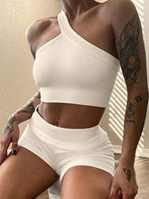 Load image into Gallery viewer, OQQ Workout Outfits for Women 2 Piece Seamless Ribbed High Waist Leggings with Sports Bra Exercise Set Beige5
