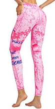 Load image into Gallery viewer, COOLOMG Women's Yoga Pants Printed Leggings Workout Running Tights with Side Pockets Light Pink S
