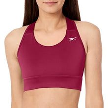 Load image into Gallery viewer, Reebok Women's Standard Running Essentials Full Sports Bra, Punch Berry, Large
