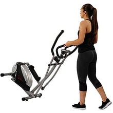 Load image into Gallery viewer, Sunny Health &amp; Fitness SF-E905 Elliptical Machine Cross Trainer with 8 Level Resistance and Digital Monitor , Gray, White, 28 L x 17 W x 57 H
