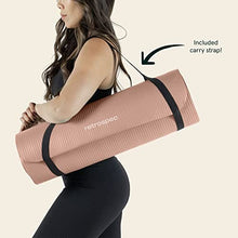 Load image into Gallery viewer, Retrospec Solana Yoga Mat 1" Thick w/Nylon Strap for Men &amp; Women - Non Slip Exercise Mat for Home Yoga, Pilates, Stretching, Floor &amp; Fitness Workouts - Rose
