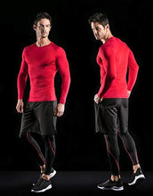 Load image into Gallery viewer, ATHLIO CLSX Men's UPF 50+ Long Sleeve Compression Shirts, Water Sports Rash Guard Base Layer, Athletic Workout Shirt, 3pack Black/Charcoal/Red
