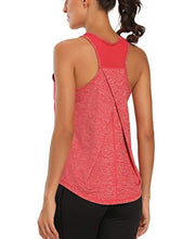 Load image into Gallery viewer, Aeuui Workout Tops for Women Mesh Racerback Tank Yoga Shirts Gym Clothes Red
