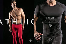 Load image into Gallery viewer, ATHLIO Men's UPF 50+ Long Sleeve Compression Shirts, Water Sports Rash Guard Base Layer, Athletic Workout Shirt, 3pack Black/Charcoal/Navy
