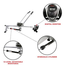 Load image into Gallery viewer, Sunny Health &amp; Fitness SF-RW5639 Full Motion Rowing Machine Rower w/ 350 lb Weight Capacity and LCD Monitor
