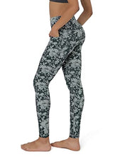 Load image into Gallery viewer, ODODOS Women's Cross Waist Yoga Leggings with Pockets, No See-Through Workout Running Pants-Inseam 28", Floral Charcoal, Small
