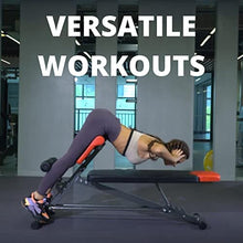 Load image into Gallery viewer, FINER FORM Multi-Functional Weight Bench for Full All-in-One Body Workout – Hyper Back Extension, Roman Chair, Adjustable Ab Sit up Bench, Decline Bench, Flat Bench
