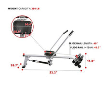 Load image into Gallery viewer, Sunny Health &amp; Fitness SF-RW5639 Full Motion Rowing Machine Rower w/ 350 lb Weight Capacity and LCD Monitor

