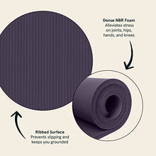 Load image into Gallery viewer, Retrospec Solana Yoga Mat 1" Thick w/Nylon Strap for Men &amp; Women - Non Slip Exercise Mat for Home Yoga, Pilates, Stretching, Floor &amp; Fitness Workouts - Eggplant
