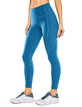 Load image into Gallery viewer, CRZ YOGA Women's Naked Feeling Workout Leggings 25 Inches - High Waisted Yoga Pants with Side Pockets Carbon blue
