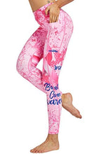 Load image into Gallery viewer, COOLOMG Women's Yoga Pants Printed Leggings Workout Running Tights with Side Pockets Light Pink S

