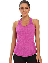 Load image into Gallery viewer, Aeuui Workout Tops for Women Mesh Racerback Tank Yoga Shirts Gym Clothes Dark Purple
