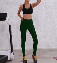 Load image into Gallery viewer, AIMILIA Butt Lifting Anti Cellulite Leggings for Women High Waisted Yoga Pants Workout Tummy Control Sport Tights Dark Green
